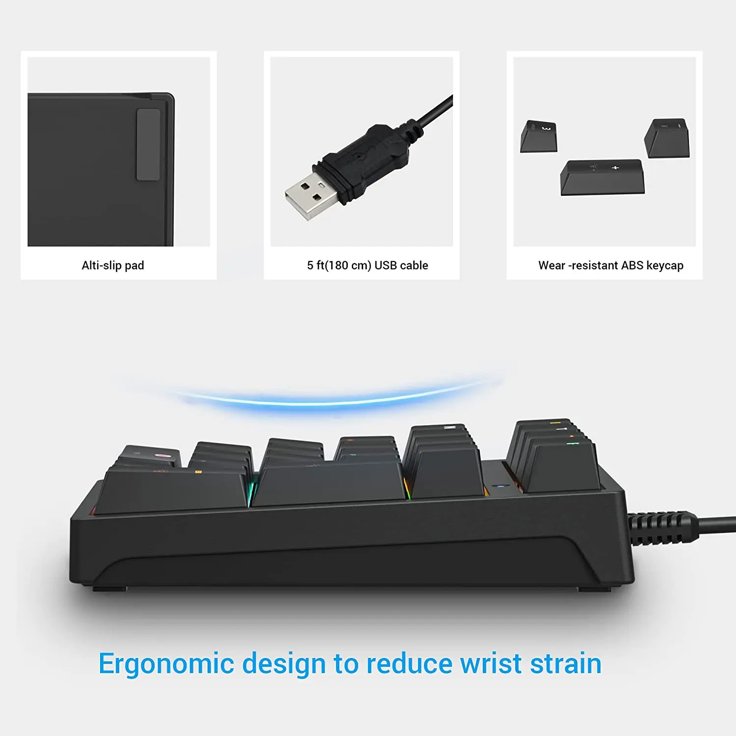 LED RGB, Teclado numérico mecânico, Teclado para