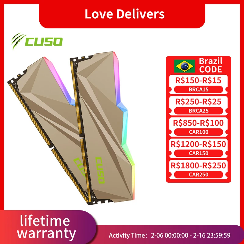 Cuso Memoria Ram Ddr4 16Gb 8 Gbx2 3200Mhz 3600Mhz Memoria Rgb Ram Ddr4 Sabertooth Serie Rgb Memory Dimm Per Desktop