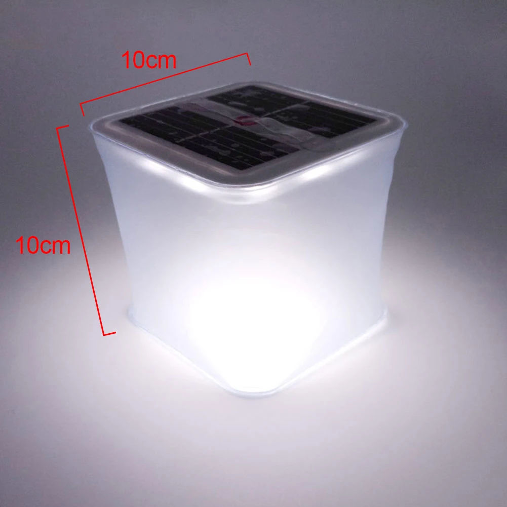 Camping Lamp Inflatable Solar Lamp Folding Solar LED Light Waterproof Outdoor Travel Emergency Camping Light Built In 1000mah Battery 10leds