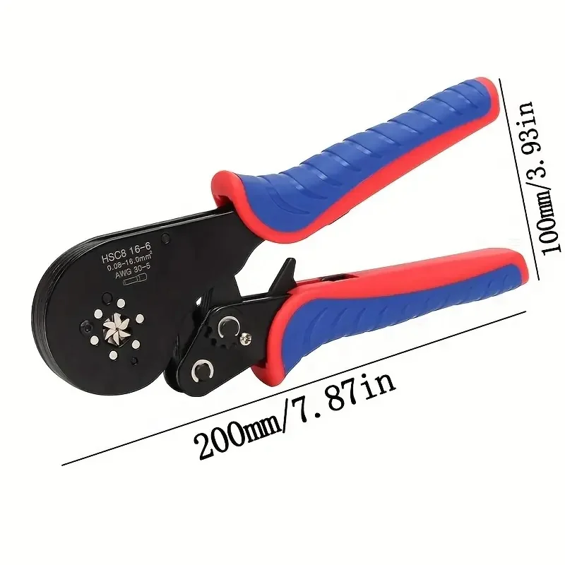 HSC8 16-6 Aderendhülsen-Crimpzange 0,5–16 mm2/30–5 AWG Rohrklemmen Crimper Mini-Zange für elektrische Klemmen – Detail 4