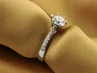 Bague classique de luxe en argent Sterling 925 pour femmes, bijoux à Six griffes, simple, diamant 70ct, imitation diamant, bague pour femmes 2