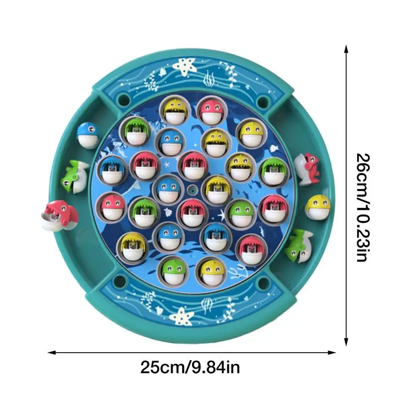 Kids Fishing Game Toddler Fishing Pole Toy With Rotating Pond Toddler Fish  Game Set Rotating With Music Includes 24 Fish And 4