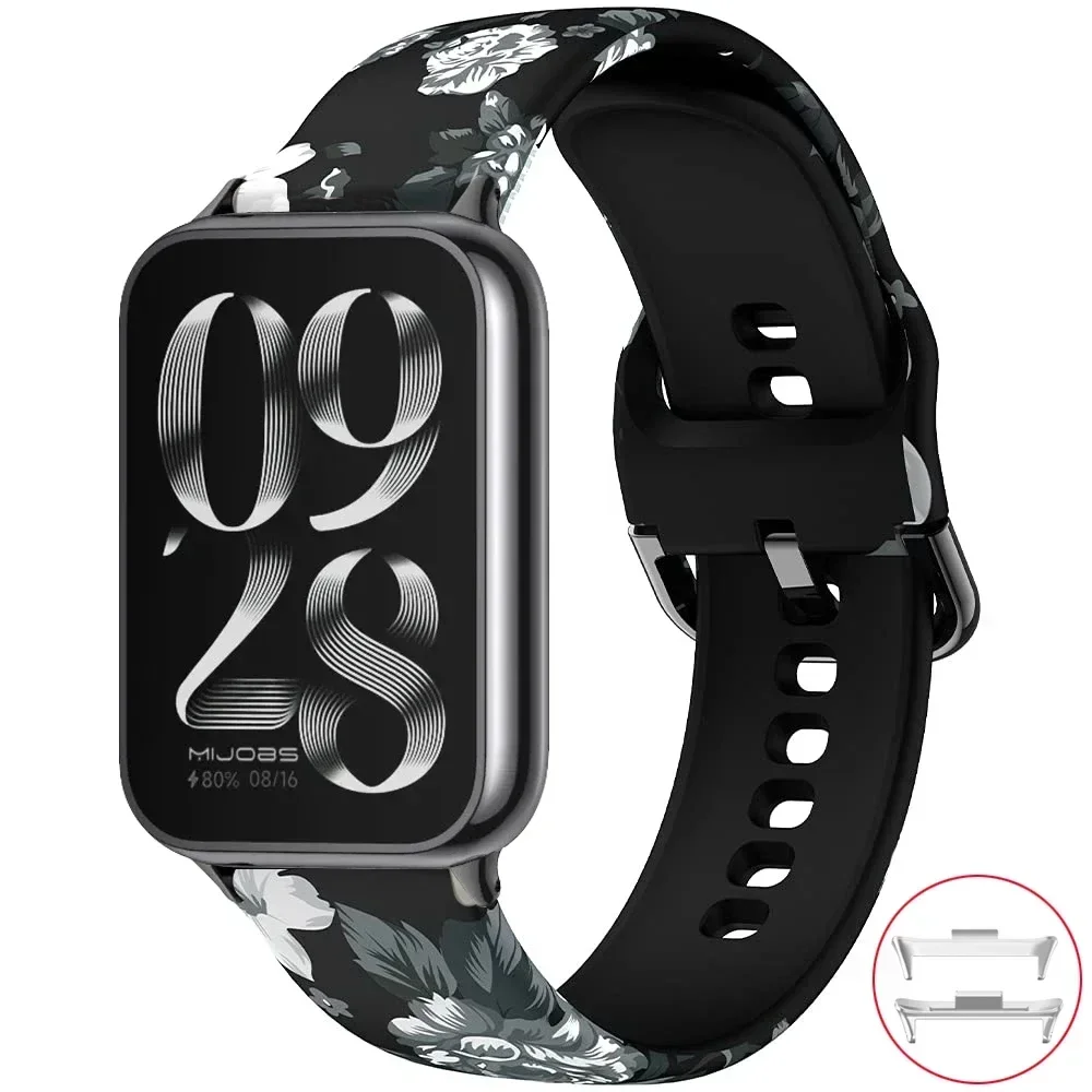 Silicone Smartwatch Replacement Wristband with Modern Print Design