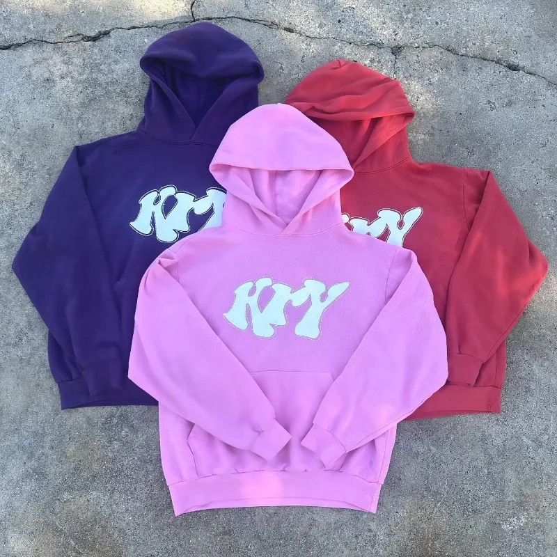Fashionable Gothic Trendy Letter Printed Oversized Pullover Men's 2024Y2K Streetwear Harajuku Loose Casual Hoodie Tops Clothes 5