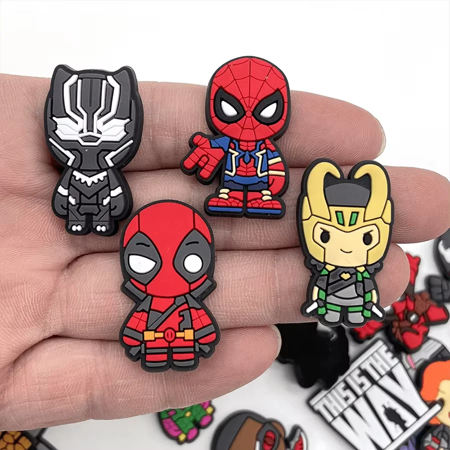 Shoe Charms 30pcs Disney Marvel Superhero PVC for Shoes Sandals Clogs