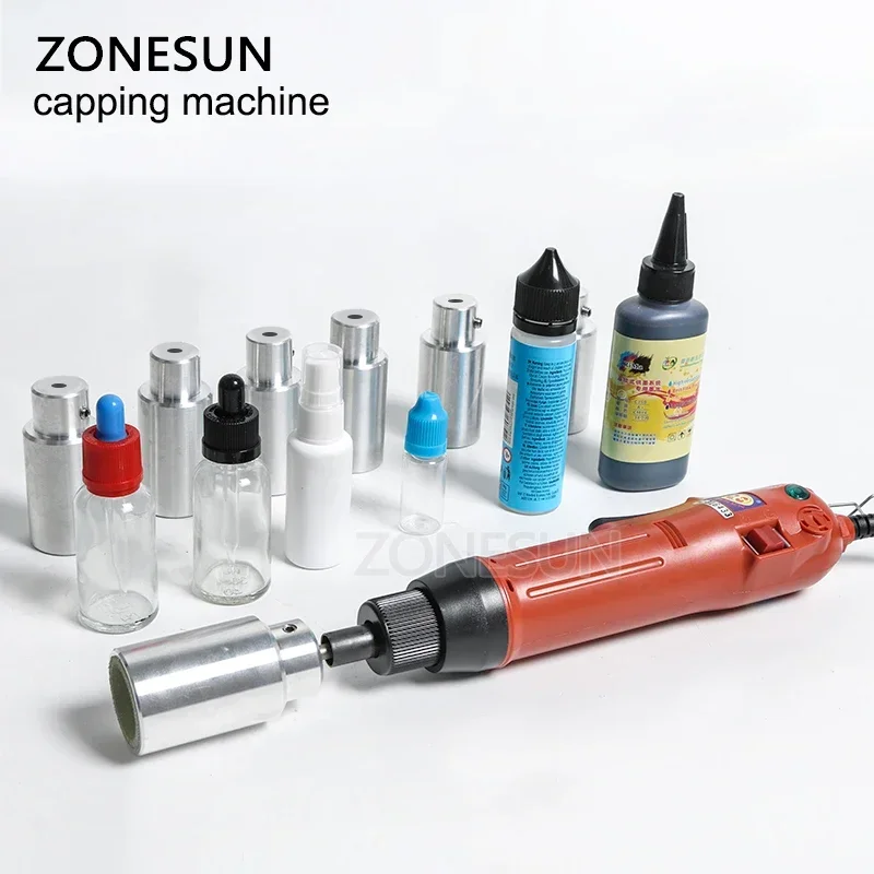 ZONESUN Portable HandHeld Bottle Capping Machine Security Ring Plastic Bottle Capper Capping Tool perfume bottle capping tool