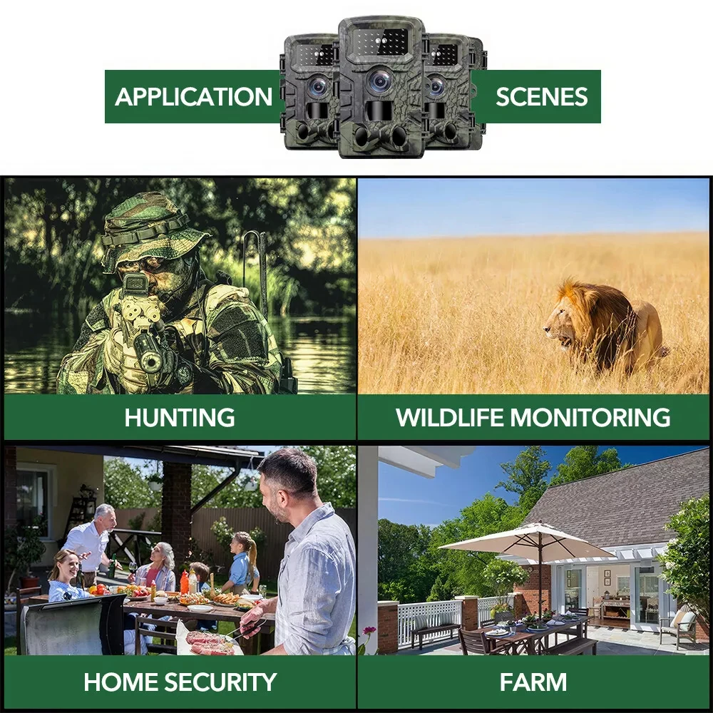2.7K Mini Trail Camera Infrared Night Vision Outdoor Wildlife Monitoring Camera IP66 Waterproof Hunting Camera