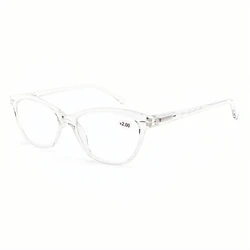 Chic Cat Eye Rivet Reading Glasses - +500 (TRANSPARENT)