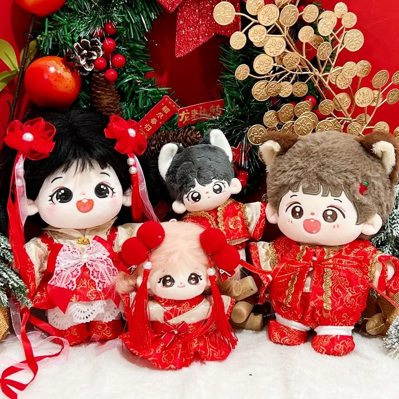 For 10cm Doll Clothes Outfit Red Color Warm Clothes Dress Up Doll Accessories Cultivate Hands-on Ability 4