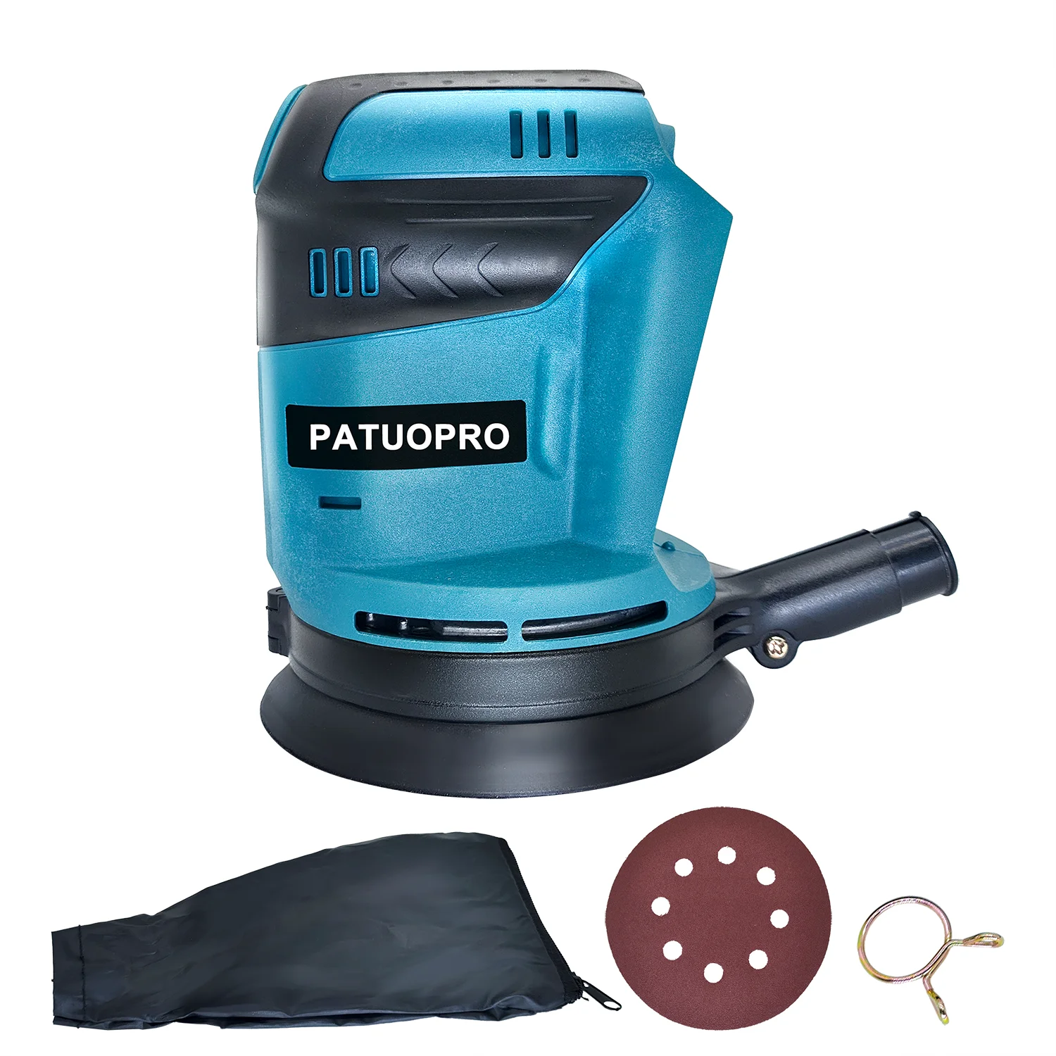 PATUOPRO cordless random orbital sander 125mm, woodworking grinder polishing electric grinding machine for Makita 18V battery no battery