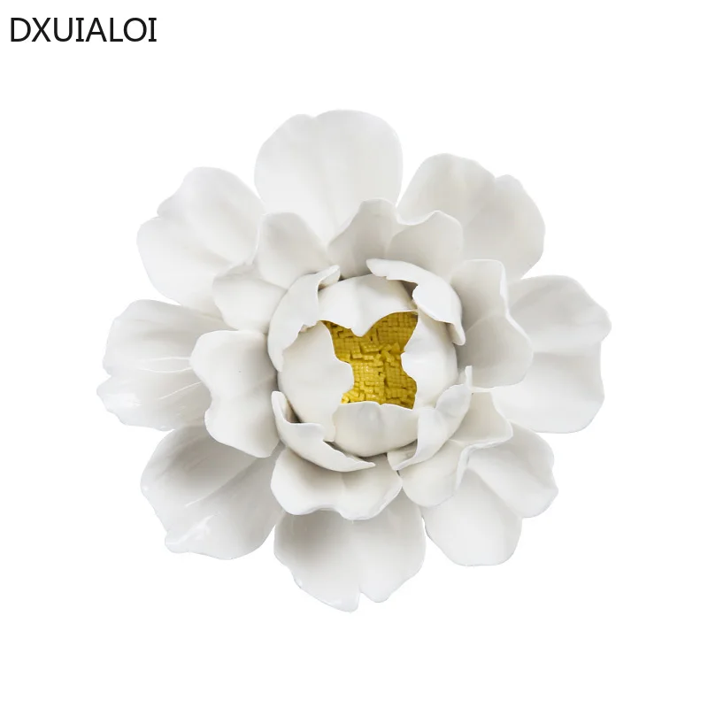 Handmade ceramic flowers wall decor Creative living room 3D pendant Wall decor with TV background Home decoration accessories 5