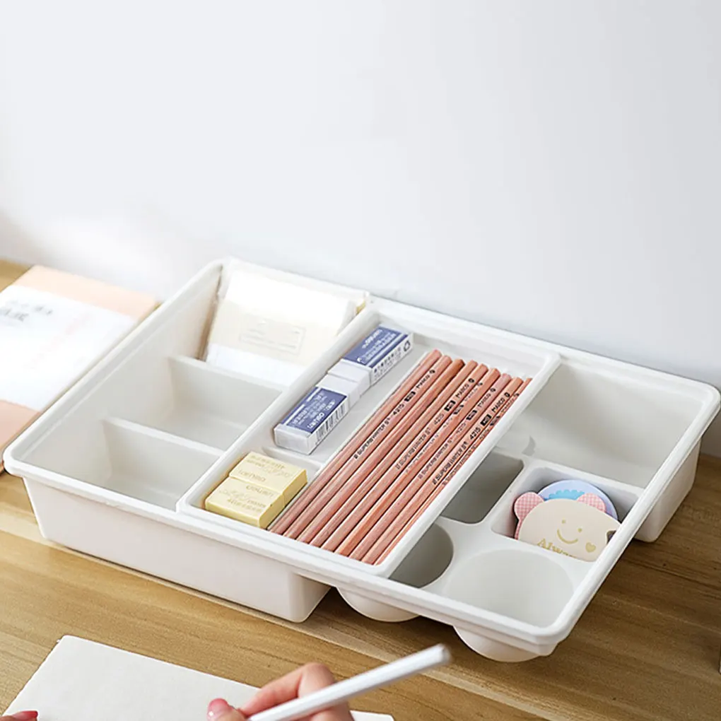 

PP Desk Drawer Organizer With Sliding Drawer - Easy Organization Smooth Surface Different-Size