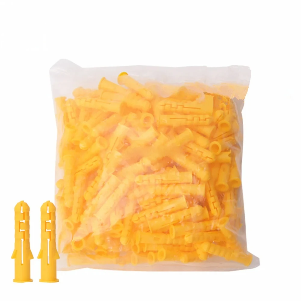 Plastic expansion pipe M6*30mm M8*40mm rubber plug plastic pipe nylon column expansion screw anchor plug wall plugs