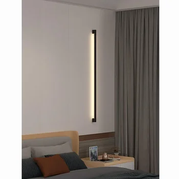 Modern Extremely Narrow Black Long Strip Wall Lamp Corridor Bedroom Bedside Living Room Decoration Bar Shape Lighting Fixtures 4