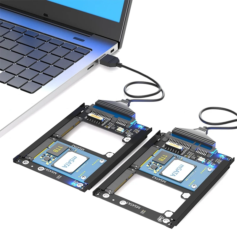 듀얼 Msata SSD에서 2.5 인치 SATA III, 프레임 브래킷 포함, MSATA SSD를 7mm 2.5 인치 SATA 드라이브로 유지, 쉬운 설치
