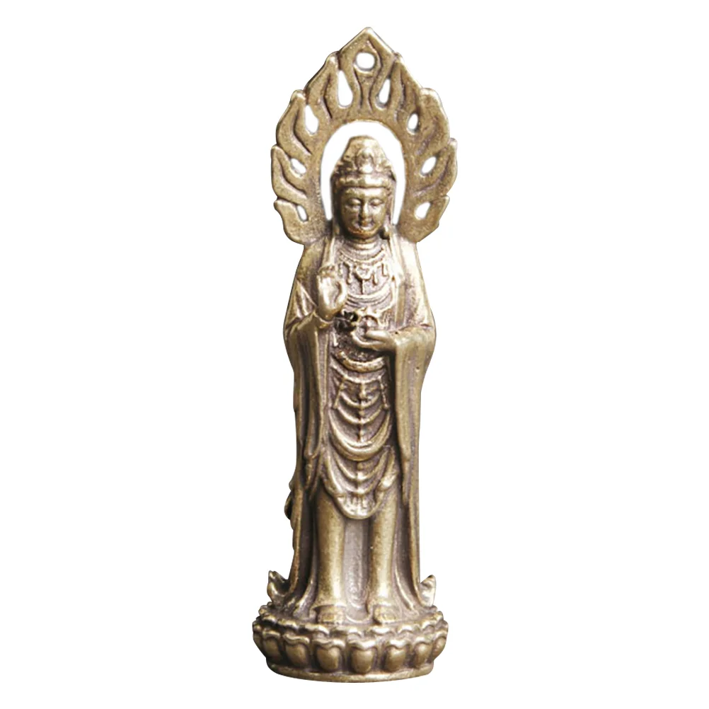 

Vintage Buddha Light Avalokitesvara Statue Desktop Model Figurine Office Decor Buddhism Ornament Models