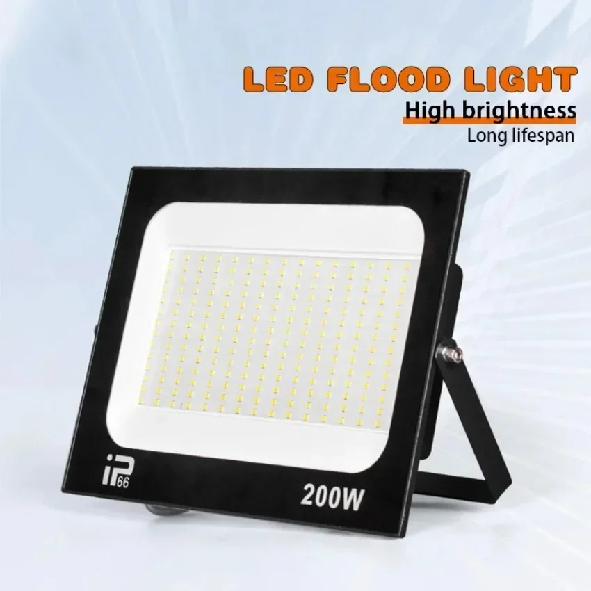 200W LED Floodlight Spotlight Outdoor IP66 Waterproof Courtyard Light Porch Garden Garage Street Indoor Outdoor Lighting AC220V,led flood light