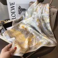 High-end Silk Scarf Lady 70*70cm Silk Square Scarf Women Soft Satin Hairband Neckerchief Tie Female Headband Foulard Bag Ribbon - Image 3