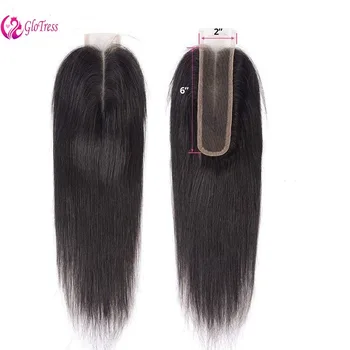 12A 2x6 Chiusura in Pizzo Trasparente, Capelli Lisci Brasiliani Vergini Remy 100% Naturali, Pre-Rifiniti, Colore Naturale per Donne, 8·22''