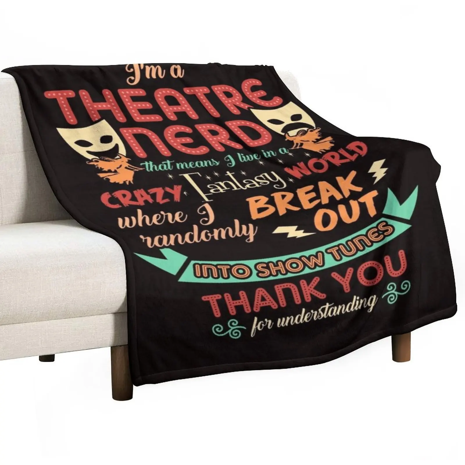 

Theatre Nerd Funny Definition Throw Blanket Furry Blanket For Sofa Blanket Luxury