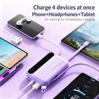 Batterie externe VIVO 50000mAh 120W à charge ultra-rapide, portable, avec câbles 4-en-1, pour iPhone 2026, nouvelle batterie externe grande capacité 4