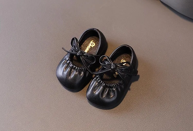 Girls Leather Shoes New Fashion Casual Soybean Shoe Small Children Shoes Breathable Soft Bottom