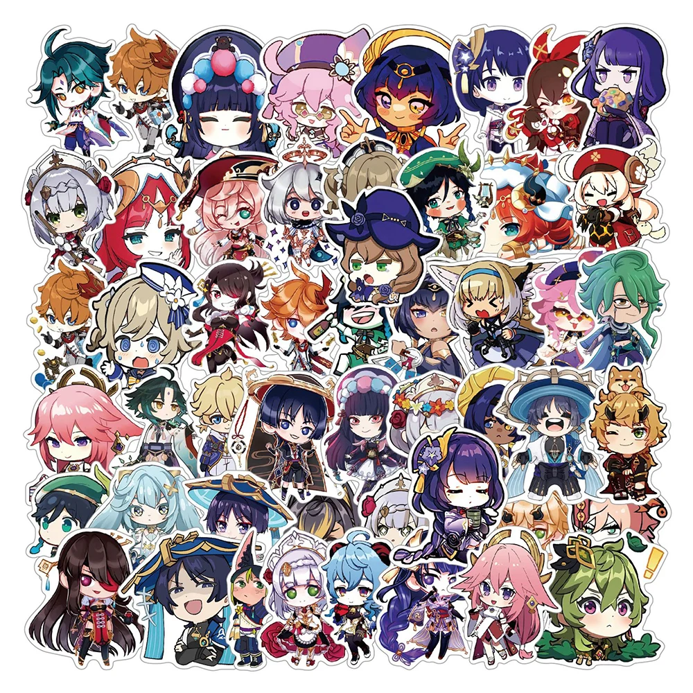 

10/30/50pcs Cute Genshin Impact Anime Stickers Game Cartoon Decals Suitcase Laptop Phone Car Waterproof Sticker Kids Classic Toy