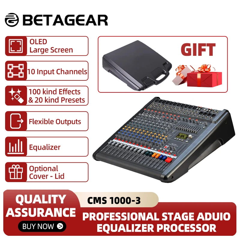 Betagear Audio Mixer CMS1000-3 Original Consola Digital Dj Table Mixing Desk Professional Stage Aduio Equalizer Processor