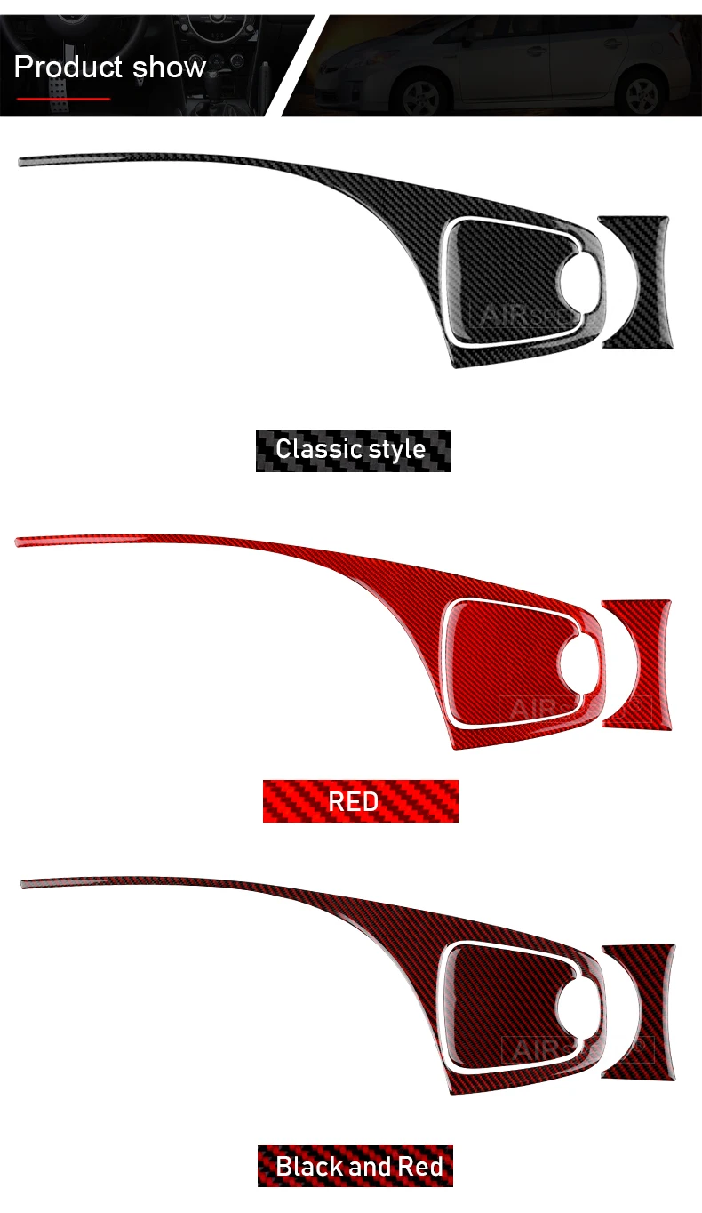 토요타 프리우스 2010 2011용 리얼 소프트 카본 파이버 액세서리, 인테리어 트림 LHD RHD 차량용 센터 워터컵 홀더 커버 스티커