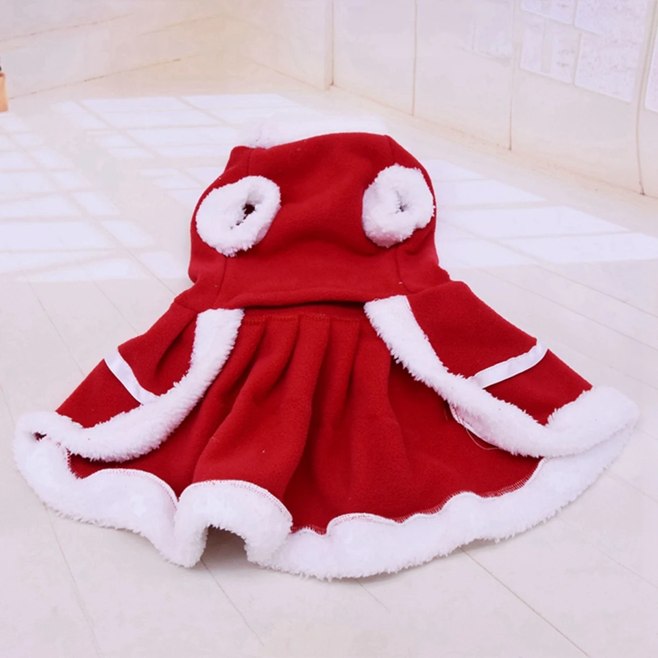 Christmas Dog Dress with Bow Tie for Small Dogs