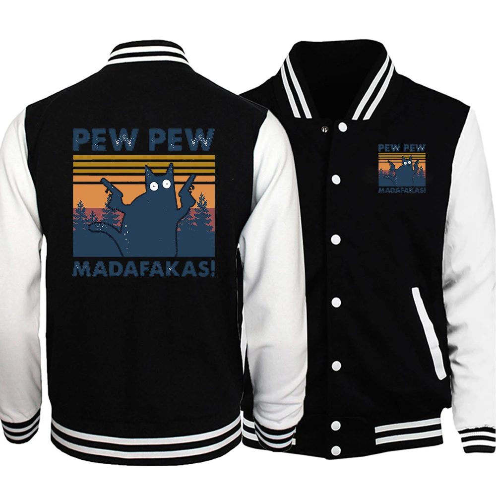 thumbnail image 1 of Ropa de diseño divertido Cat Pew Pew Madafakas para mujer, chaquetas nuevas de otoño, traje de vuelo de cuello redondo Harajuku, chándal de moda Hop Hop, 1 of 5