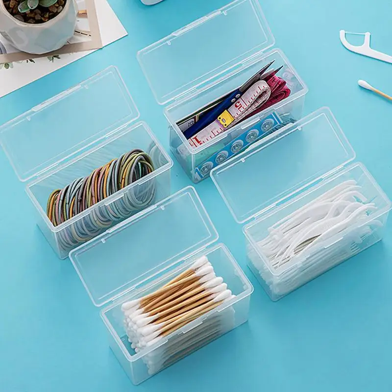 Portable Small Storage Box Cotton Swab Holder Case Home Cotton Swab Box Makeup Organizer Dustproof Durable Bathroom Jar 3