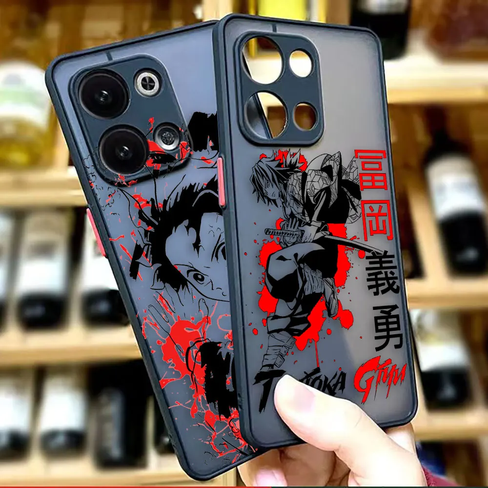 

Japan Anime Demon Slayer Cartoon Matte Case for OPPO RENO 8 8T 7Z 7 6Z 6 5 4 3 PRO PLUS 4G 5G Edge Hard PC Case Funda Capa Shell