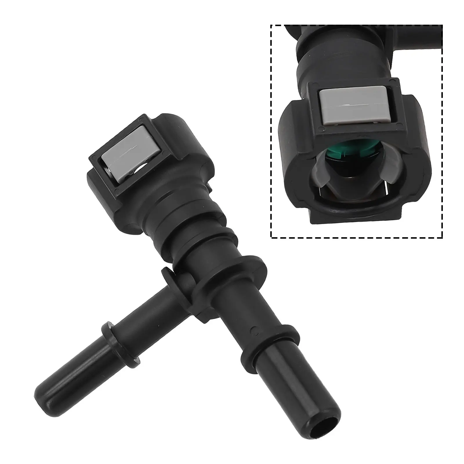 9.49 Tee Connector Car Fuel Hose Quick Plug Connector Quick Release Hose Fitting Nylon Oil Line Pipe Adapter Good Sealing Perfor fuel line coupler
