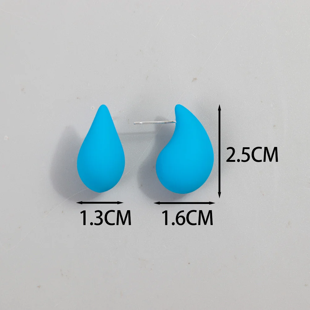 Acrylic Earrings 9Pair/Set Women Matte Colorful Dome Tear Drop Earring Hoops Jewelry