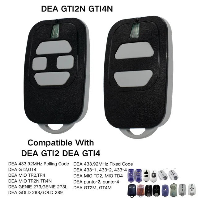 DEA GTI2 433MHz Remote Control Rolling Code Garage Transmitter Compatible With DEA GT2 GT4, MIO TR2 TR4, MIO TR2N TR4N, GOLD 289 3