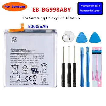 Brand New EB-BG998ABY 5000mAh Replacement Battery for Samsung Galaxy S21 Ultra G998 5G Mobile Phone Batteries+Tools