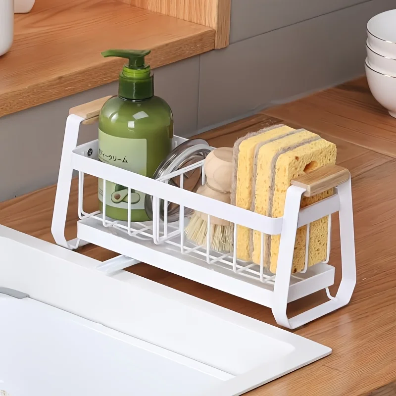 A High-Quality Multifunctional Draining Rack, Kitchen Storage Shelf, Hollow Storage Rack, Featuring a Separate Tray