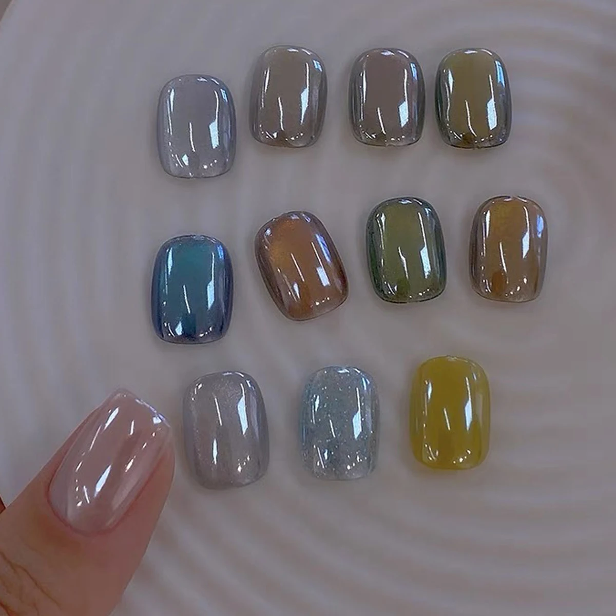 Chrome Nail Powder Glossy Clear Mirror Effect Smooth Pearl Glitter Pigment Ice Transparent Moonlight Powder