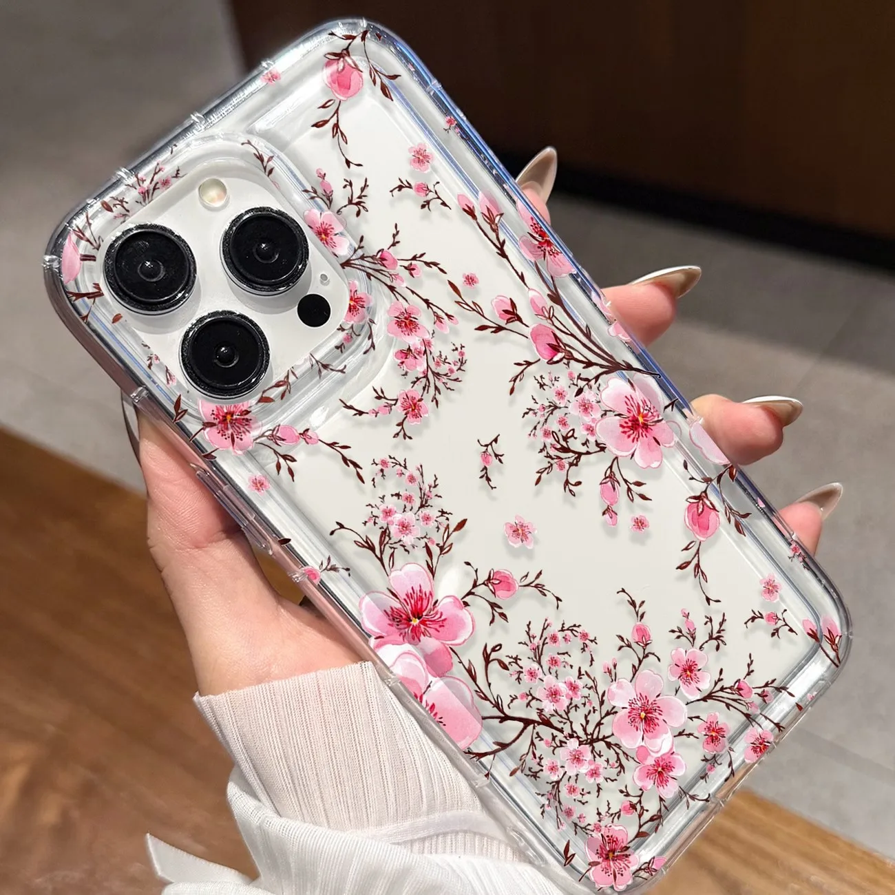 Cherry Blossoms Transparent Soft Phone Case - Clear Protective Floral Design Cover