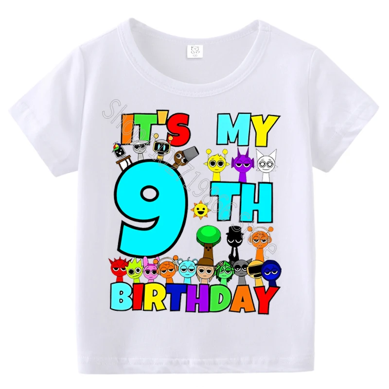 الصيف قصيرة الأكمام Sprunki Incredibox طباعة الأطفال تي شيرت الاطفال ملابس الفتيان الفتيات القطن تيز القمم هدايا حفلة عيد ميلاد