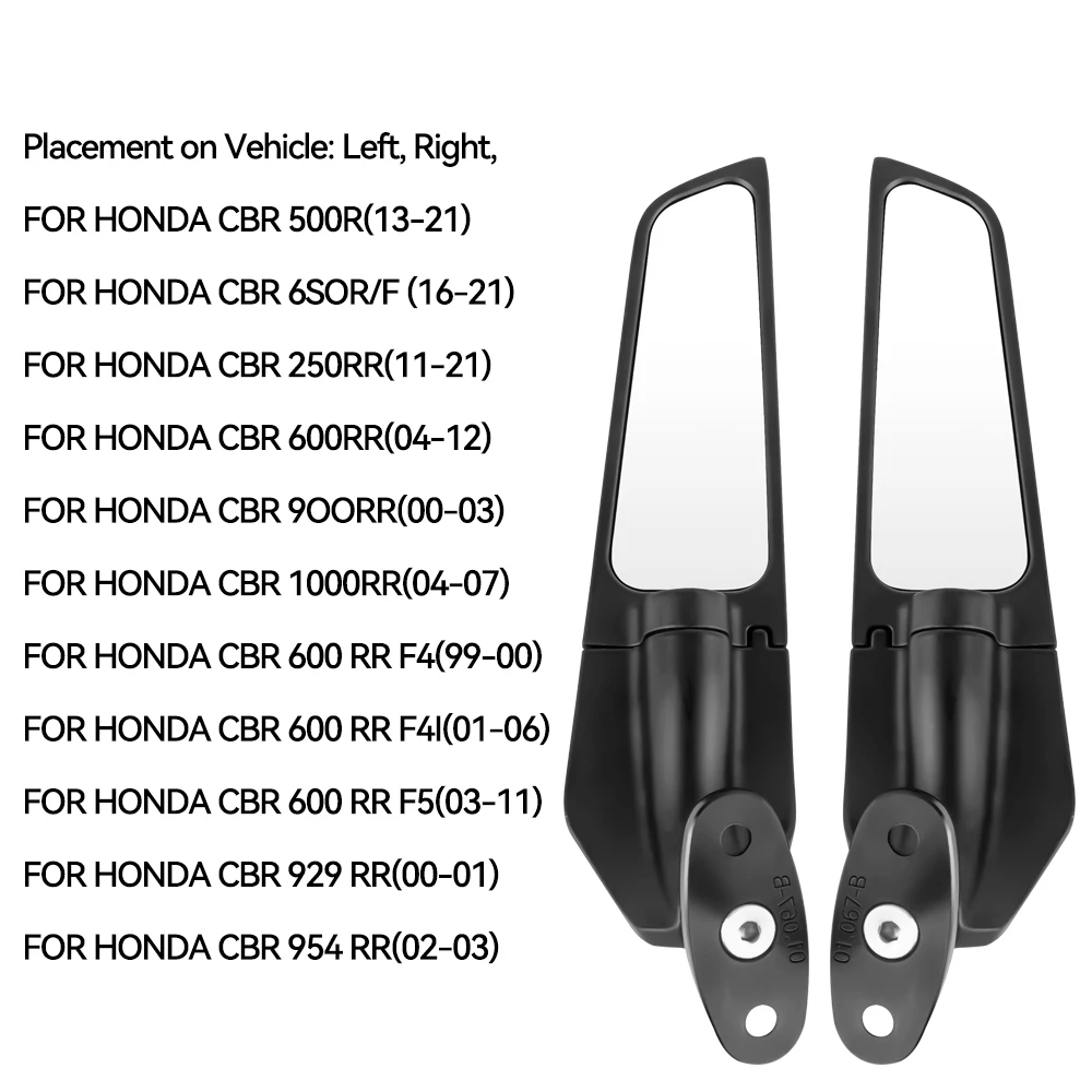 Modified Motorcycle Mirrors For Kawasaki Ninja 250 300 400 650 H2 H4 Adjustable Rotating Rearview Wind Swivel Wing Side Mirror