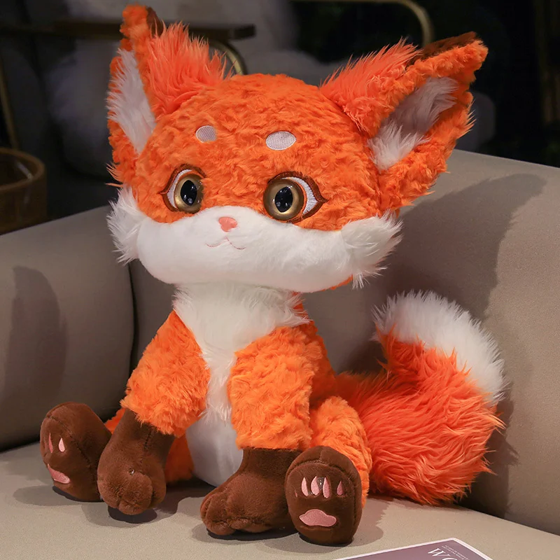 Soft Fluffy Fox Plush Toy Cute Cartoon Animal Fox Stuffed Doll