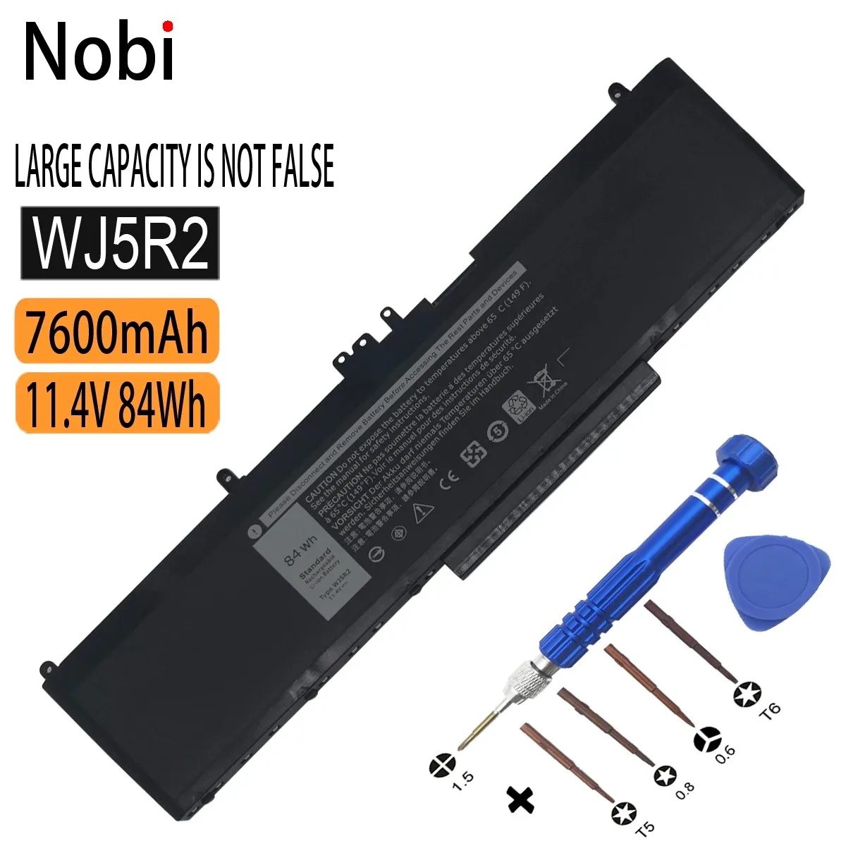 

Аккумулятор NOBI для ноутбука WJ5R2, 11,4 в, 84 Вт/ч, для ноутбука DELL Precision 15 3510 M3510 Series, ноутбук WJ5R2 4F5YV
