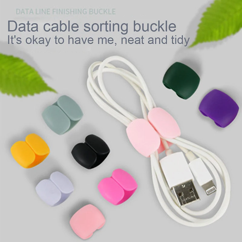 

5Pcs Travel Data Line Hub Finishing Buckle Headset Charging Cable Finishing Winding Storage Buckles Multifunctional