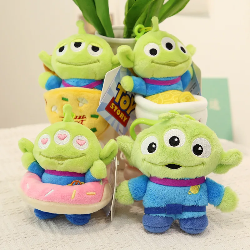 

2023 New Kawaii Genuine Disney Doll Three-Eyed Doll Pizza Three-Eyed Monster Plush Toy Cute Pendant Bag Pendant for Women