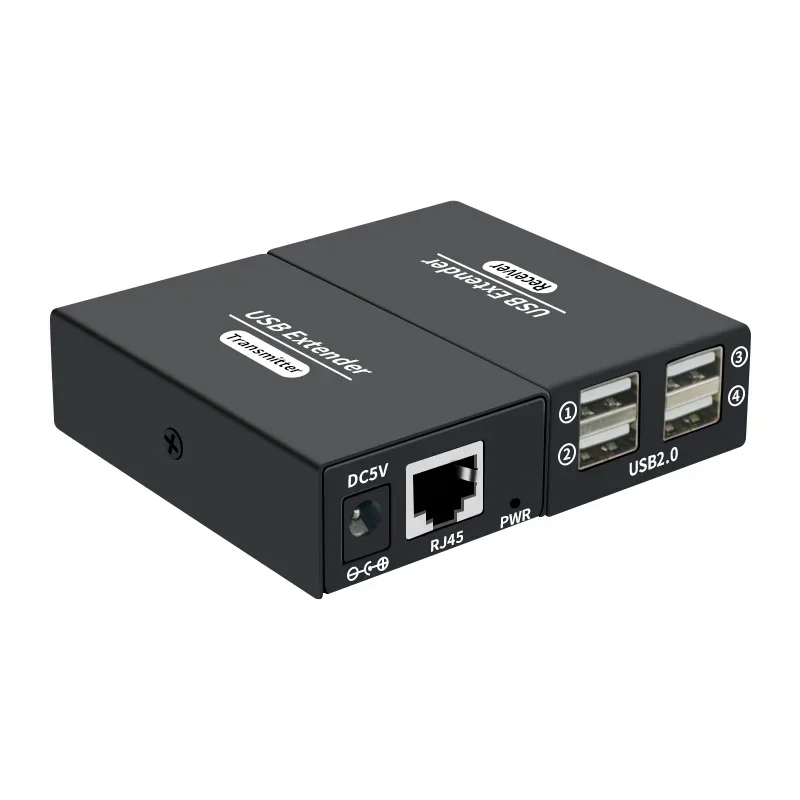 USB Extender Adapter 4 Ports USB 2.0 Hub Over Cat 6E/6 Ethernet UTP Extension RJ45 Network Cable 120M Transmitter and Receiver 5