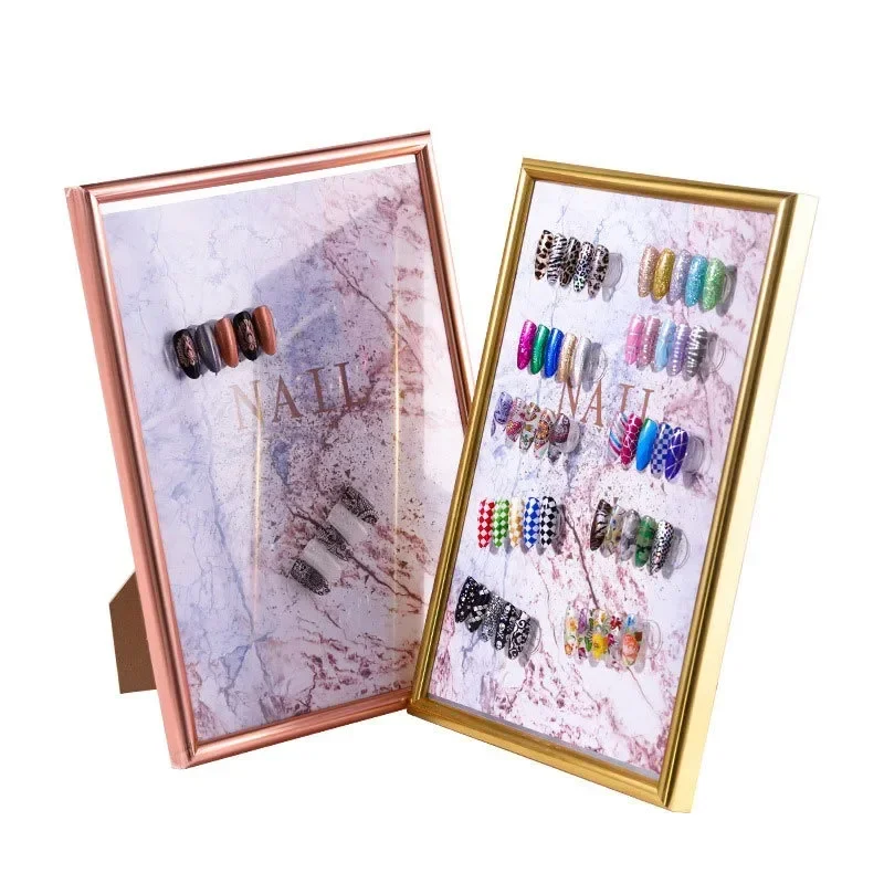 

Рамка для дисплея ногтей с магнитным магнитом, подвижная стойка для магазина ногтей, готовая японская витрина, двусторонняя клейкая Полоса