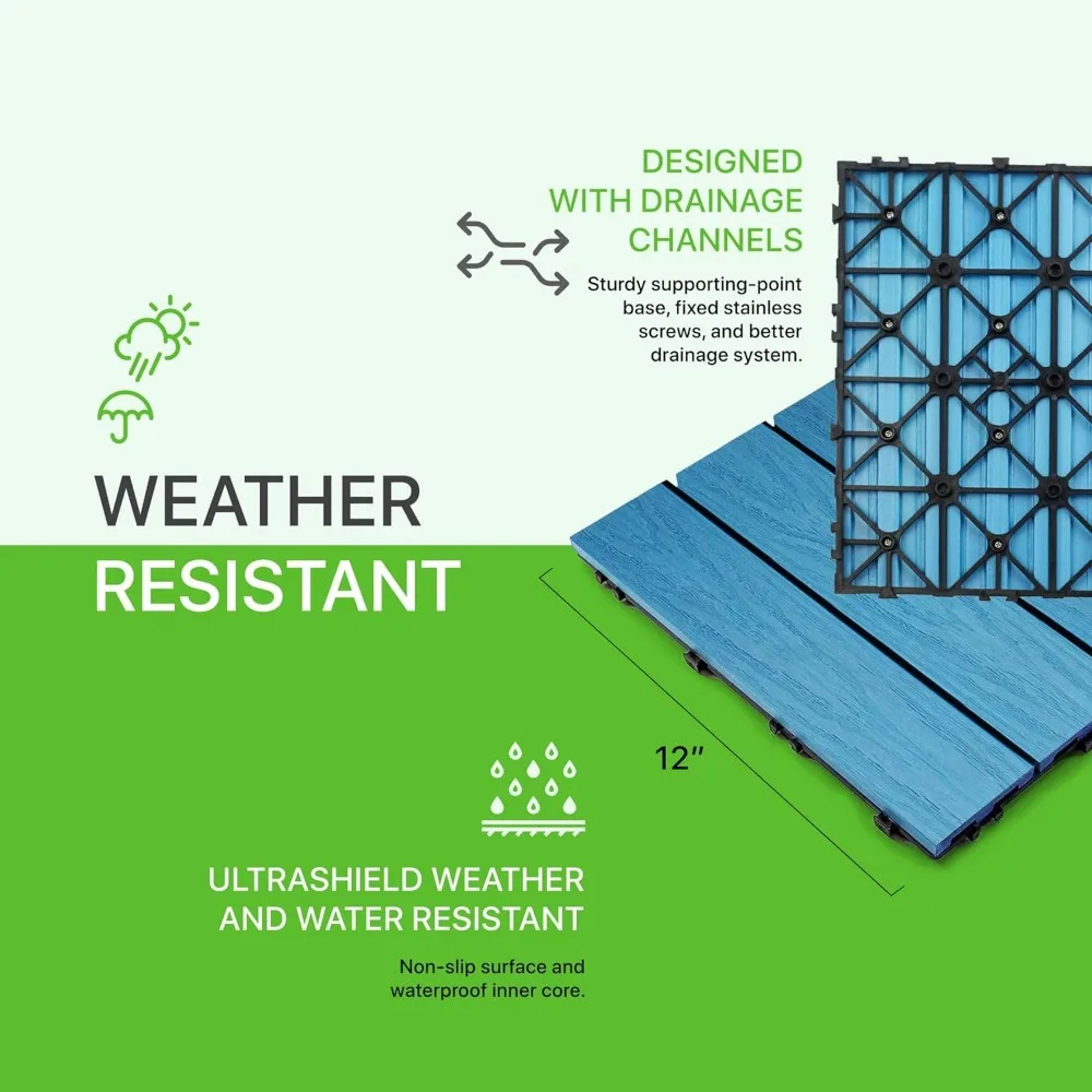 UltraShield Naturale 1 ft. x 1 ft. Quick Deck Outdoor Composite Deck Tile in Mixed Gray (10 sq. ft. per Box) 6