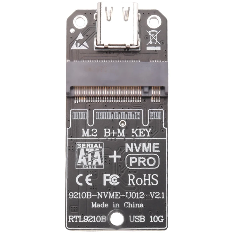 

For M.2 Nvme Hard Disk Enclosure Adapter Card RTL9210B Dual Protocol Type-C USB3.1 Gen2 1000Mb/S M2 SSD Adapter Card